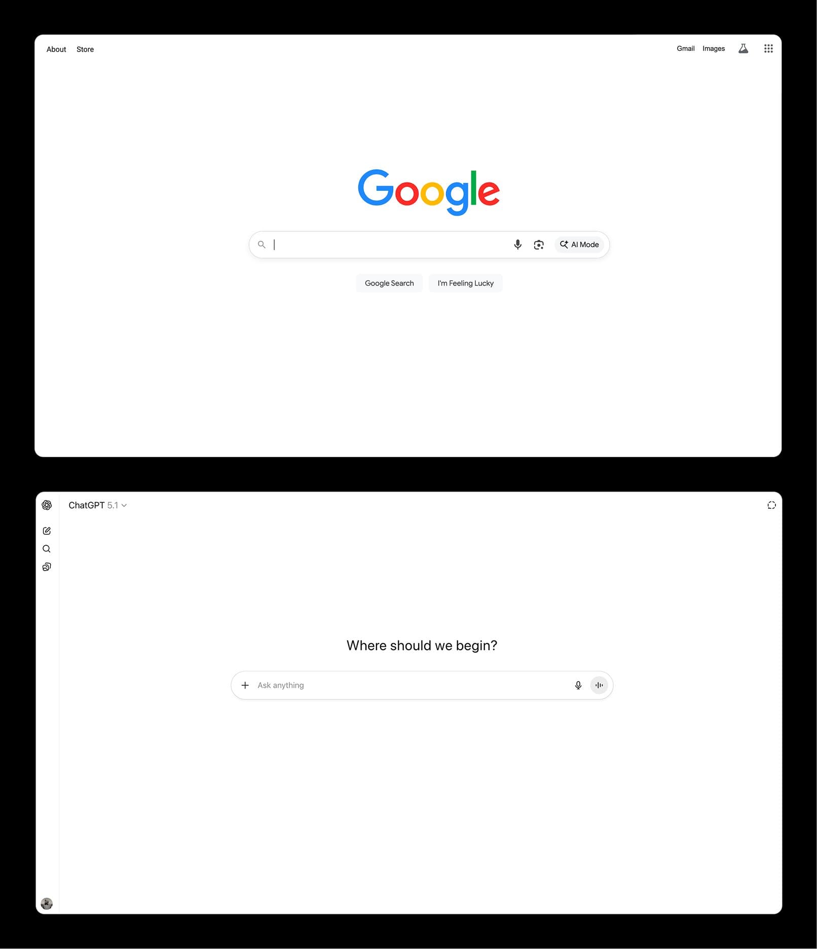 The most popular form of AI today look like Google search of the past. To quote Marshall McLuhan: "we are always driving into the future via the rearview window."