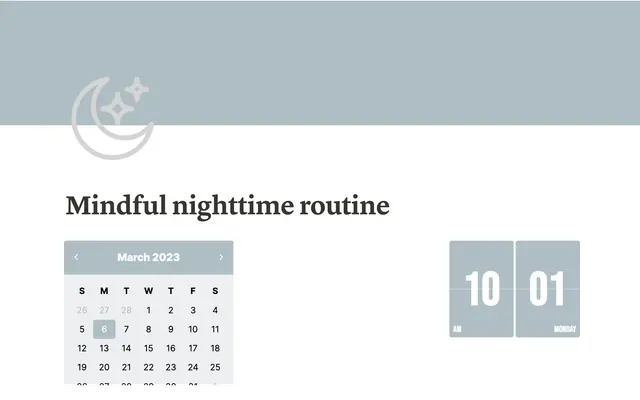 Mindful nighttime routine